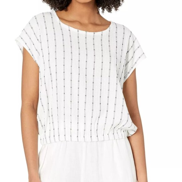 New Madewell | Per Se Top | Dot Fabric Cap Sleeve Soft Knit Size Medium NWT - Picture 1 of 9